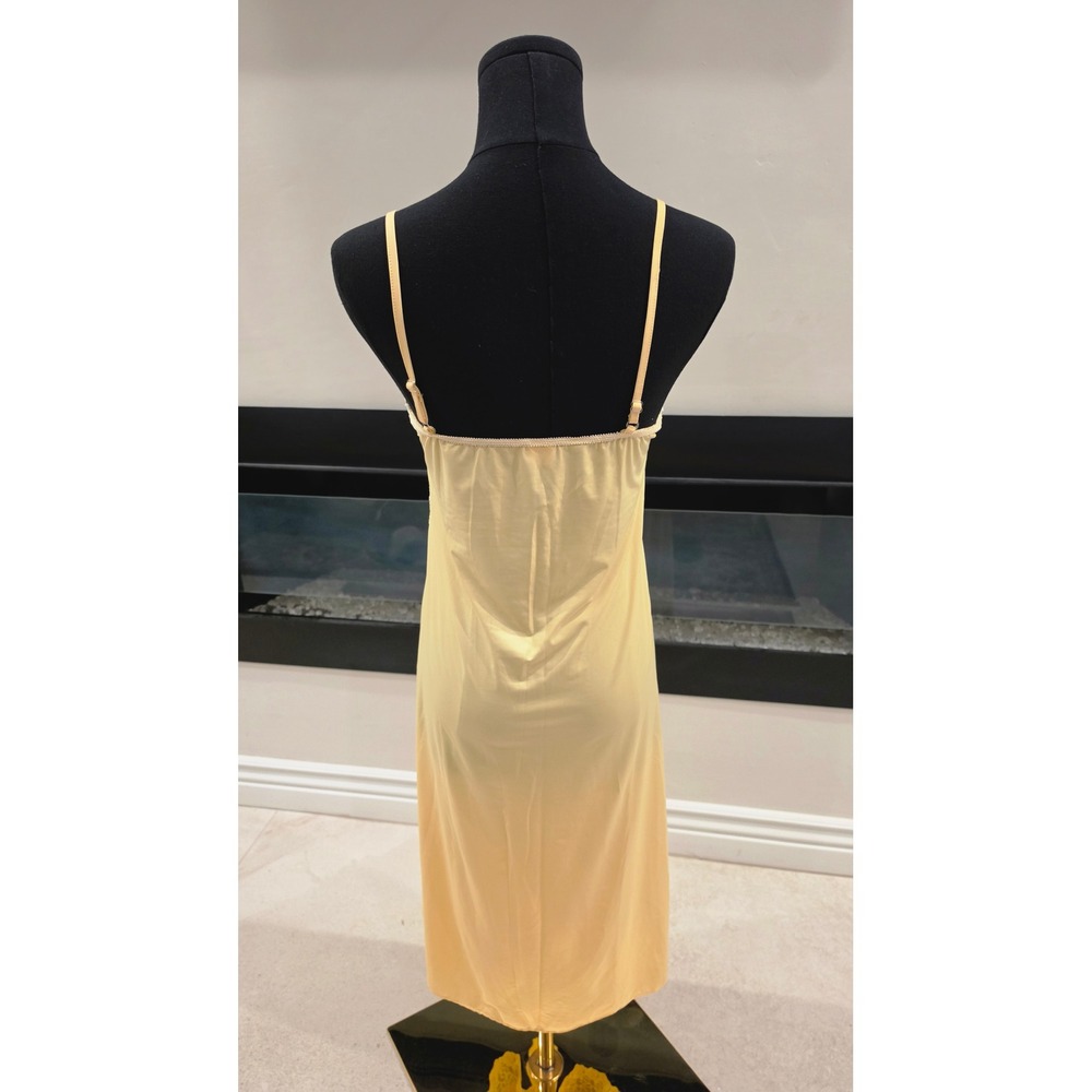 VTG Yellow Floral Lace Trim Nightgown Adjustable Straps Chemise Slip Dress SZ XL - Picture 3 of 11